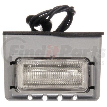 15053 by TRUCK-LITE - 15 Series License Plate Light - LED, 3 Diode, Rectangular, Gray Bracket Mount, 12V