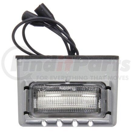 15040 by TRUCK-LITE - 15 Series License Plate Light - LED, 3 Diode, Rectangular, Gray Bracket Mount, 12V