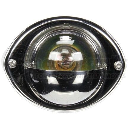 26392C by TRUCK-LITE - Stepwell Light - Incandescent, 1 Bulb, Round Clear Lens, Silver Bracket Mount, Hardwired, Stripped End, 24V