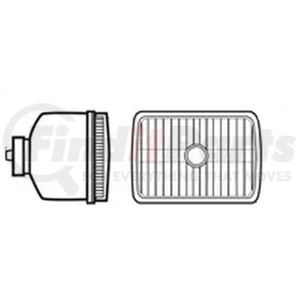 270091 by TRUCK-LITE - Headlight - Halogen, 5"x7" Rectangular, 1 Bulb , Glass Lens, 12V