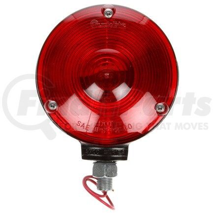 2701 by TRUCK-LITE - Signal-Stat Pedestal Light - Incandescent, Red Round, 1 Bulb, Single Face, 1 Wire, 1 Stud, Black, Stripped End