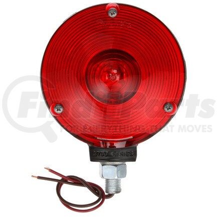 2702 by TRUCK-LITE - Signal-Stat Pedestal Light - Incandescent, Red Round, 1 Bulb, Single Face, 2 Wire, 1 Stud, Black, Stripped End