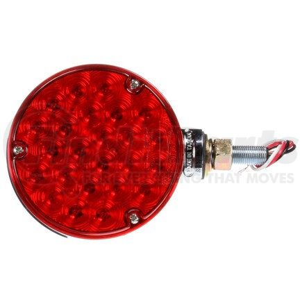 2750 by TRUCK-LITE - Signal-Stat Pedestal Light - LED, Red/Yellow Round, 24 Diode, Dual Face, 3 Wire, 1 Stud, Chrome, Stripped End/Ring Terminal