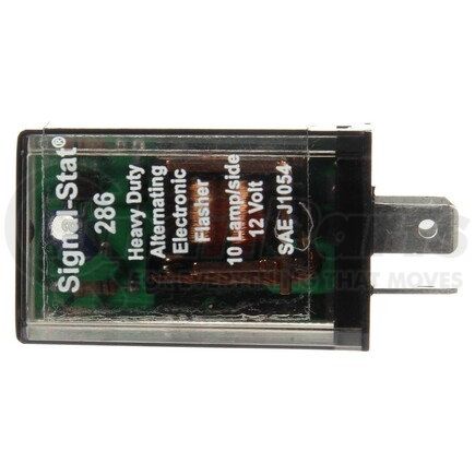 286 by TRUCK-LITE - Signal-Stat Flasher Module - 10 Light Electro-Mechanical, Plastic, 70-120fpm, 3 Blade Terminals, 12V