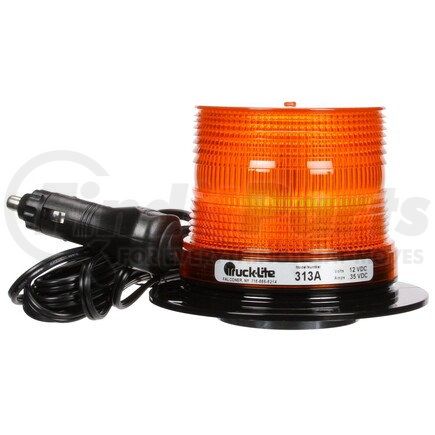 313A by TRUCK-LITE - Signal-Stat Beacon Light - Gas Discharge, Low Profile Beacon, Yellow Lens, Magnetic Mount, Class III, Hardwired, Cigarette Adapter, 12-48V