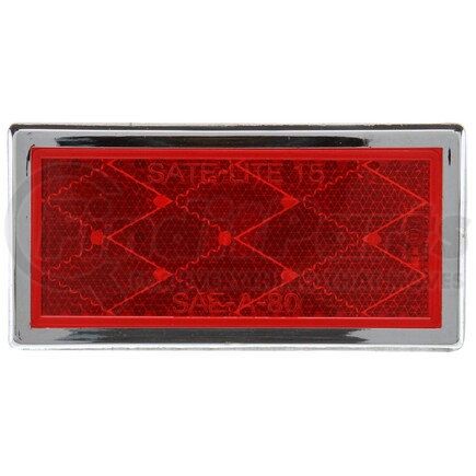 32 by TRUCK-LITE - Signal-Stat Reflector - 1 x 3" Rectangle, Red, Acrylic Adhesive Mount