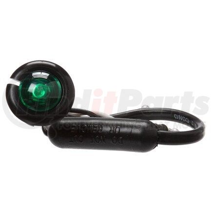 33061G by TRUCK-LITE - Super 33 Auxiliary Light - LED, 1 Diode, Green Lens, Round Shape Lens, Black Flange, 12V