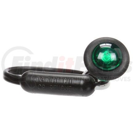 33060G by TRUCK-LITE - Super 33 Auxiliary Light - LED, 1 Diode, Green Lens, Round Shape Lens, Black Grommet, 12V