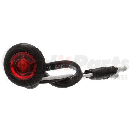 33060R by TRUCK-LITE - Super 33 Auxiliary Light - LED, 1 Diode, Red Lens, Round Shape Lens, Black Grommet, 12V