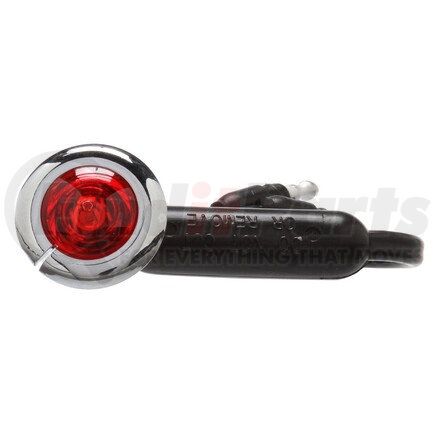 33062R by TRUCK-LITE - Super 33 Auxiliary Light - LED, 1 Diode, Red Lens, Round Shape Lens, Chrome Flange, 12V