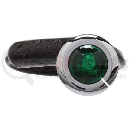 33062G by TRUCK-LITE - Super 33 Auxiliary Light - LED, 1 Diode, Green Lens, Round Shape Lens, Chrome Flange, 12V