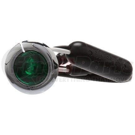 33067G by TRUCK-LITE - 33 Series Auxiliary Light - LED, 1 Diode, Green Lens, Round Shape Lens, Chrome Flange, 12V