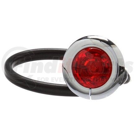 33067R by TRUCK-LITE - 33 Series Auxiliary Light - LED, 1 Diode, Red Lens, Round Shape Lens, Chrome Flange, 12V