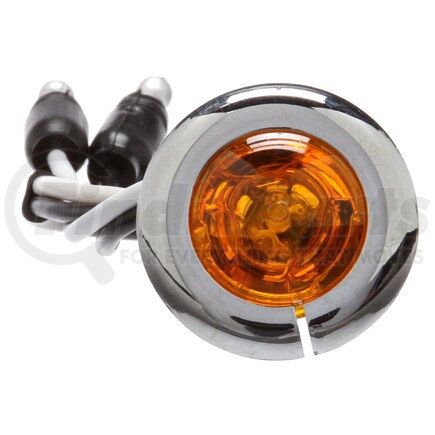 33067Y by TRUCK-LITE - 33 Series Auxiliary Light - LED, 1 Diode, Yellow Lens, Round Shape Lens, Chrome Flange, 12V
