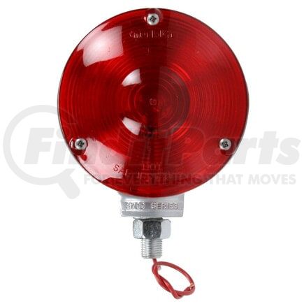 3701 by TRUCK-LITE - Signal-Stat Pedestal Light - Incandescent, Red Round, 1 Bulb, Single Face, 1 Wire, 1 Stud, Gray, Stripped End