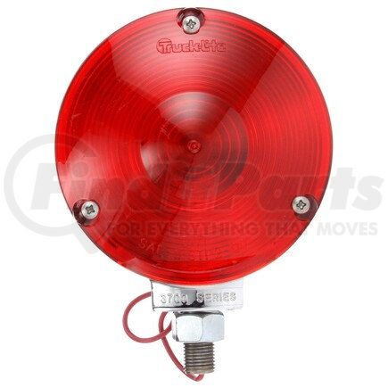 3711 by TRUCK-LITE - Signal-Stat Pedestal Light - Incandescent, Red Round, 1 Bulb, Single Face, 1 Wire, 1 Stud, Chrome, Stripped End