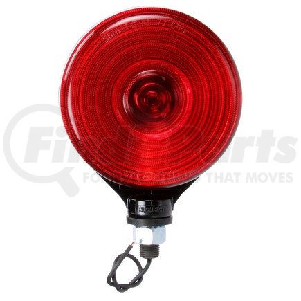 3755 by TRUCK-LITE - Signal-Stat Pedestal Light - Incandescent, Red Round, 1 Bulb, Single Face, 1 Wire, 1 Stud, Black, Stripped End