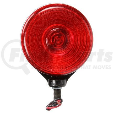 3756 by TRUCK-LITE - Signal-Stat Pedestal Light - Incandescent, Red Round, 1 Bulb, Single Face, 2 Wire, 1 Stud, Black, Stripped End