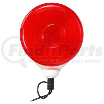 3753 by TRUCK-LITE - Signal-Stat Pedestal Light - Incandescent, Red Round, 1 Bulb, Single Face, 1 Wire, 1 Stud, White, Snap on Lens, Stripped End