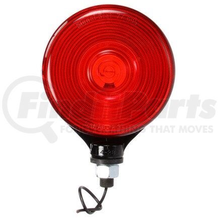 3850 by TRUCK-LITE - Signal-Stat Pedestal Light - Incandescent, Red/Yellow Round, 1 Bulb, Dual Face, 1 Wire, 1 Stud, Black, Stripped End