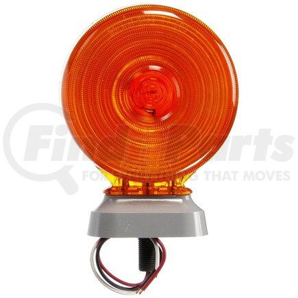 3854 by TRUCK-LITE - Signal-Stat Pedestal Light - Incandescent, Red/Yellow Round, 1 Bulb, Dual Face, 3 Wire, 1 Stud, Yellow, Knock Down, Stripped End