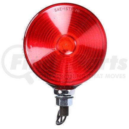 3861 by TRUCK-LITE - Signal-Stat Pedestal Light - Incandescent, Red/Yellow Round, 1 Bulb, Dual Face, 1 Wire, 1 Stud, Chrome, O-Ring Lens Gasket, Stripped End