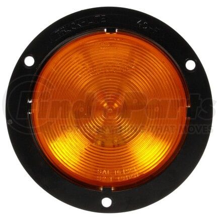 40233Y by TRUCK-LITE - 40 Series Turn Signal / Parking Light - Incandescent, Yellow Round, 1 Bulb, Flange Mount, 12V, Black ABS Trim