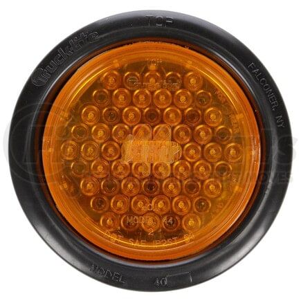 44018Y by TRUCK-LITE - Super 44 Turn Signal Light - LED, Yellow Round Lens, 42 Diode, Grommet Mount, 24V