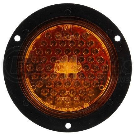 44024Y by TRUCK-LITE - Super 44 Turn Signal / Parking Light - LED, Yellow Round, 60 Diode, Flange Mount, 12V, Black Polycarbonate Trim