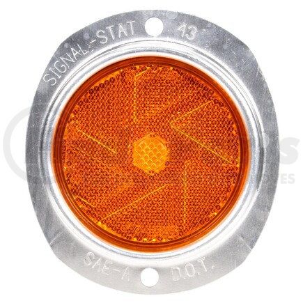 43A by TRUCK-LITE - Signal-Stat Reflector - 3" Round, Yellow, 2 Screw or Bracket Mount