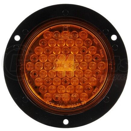 44027Y by TRUCK-LITE - Super 44 Turn Signal Light - LED, Yellow Round Lens, 42 Diode, Flange Mount, 12V