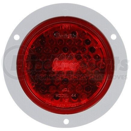 44104R by TRUCK-LITE - Super 44 Strobe Light - LED, 42 Diode, Round Red, Flange Mount, 12V