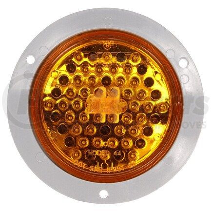 44104Y by TRUCK-LITE - Super 44 Strobe Light - LED, 42 Diode, Round Yellow, Flange Mount, 12V