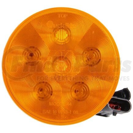 44110Y by TRUCK-LITE - Super 44 Strobe Light - LED, 6 Diode, Round Yellow, Grommet Mount, 12V