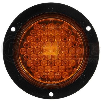 44227Y by TRUCK-LITE - Super 44 Turn Signal Light - LED, Yellow Round Lens, 42 Diode, Flange Mount, 12V