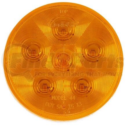 44283Y by TRUCK-LITE - Super 44 Turn Signal Light - LED, Yellow Round Lens, 6 Diode, Grommet Mount, 24V