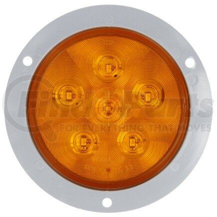 44287Y by TRUCK-LITE - Super 44 Turn Signal Light - LED, Yellow Round Lens, 6 Diode, Flange Mount, 12V