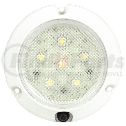 44438C by TRUCK-LITE - Super 44 Dome Light - LED, 6 Diode, Round Clear Lens, White Flange Mount, 12V