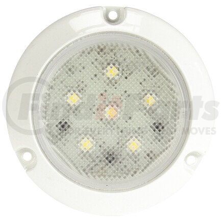 44439C by TRUCK-LITE - Super 44 Dome Light - LED, 6 Diode, Round Clear Lens, White Flange Mount, 12V