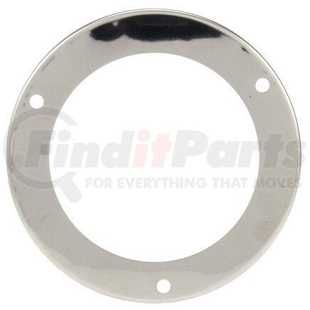 44708 by TRUCK-LITE - Flange Cover - Mirror Finish, 4 in Diameter Round Shape Lights, Silver Stainless Steel, 3 Screw Bracket Mount