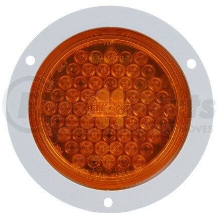 44887Y by TRUCK-LITE - Super 44 Turn Signal Light - LED, Yellow Round Lens, 42 Diode, Flange Mount, 12V