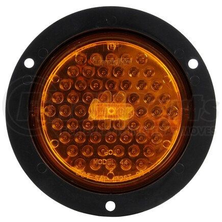 44878Y by TRUCK-LITE - Super 44 Turn Signal / Parking Light - LED, Yellow Round, 60 Diode, Flange Mount, 12V, Black Polycarbonate Trim