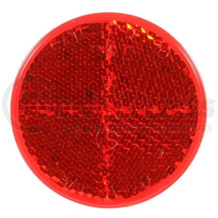 45 by TRUCK-LITE - Signal-Stat Reflector - 2" Round, Red, Adhesive Mount