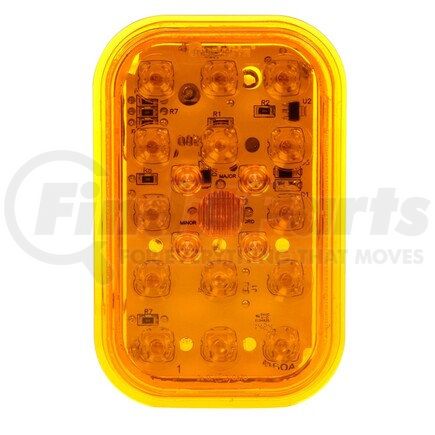 45934Y by TRUCK-LITE - 45 Series Turn Signal Light - LED, Yellow Rectangular Lens, 19 Diode, Grommet Mount, 12-24V