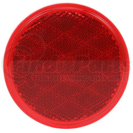 47 by TRUCK-LITE - Signal-Stat Reflector - 3-1/8" Round, Red, Adhesive Mount
