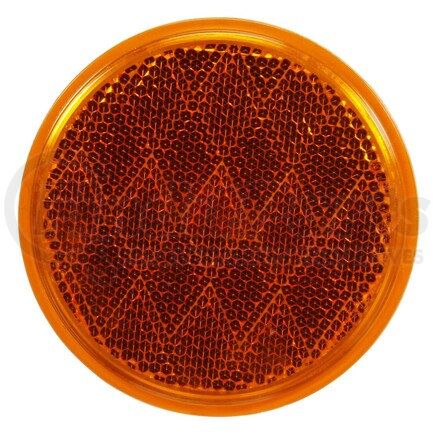 47A by TRUCK-LITE - Signal-Stat Reflector - 3-1/8" Round, Yellow, Adhesive Mount
