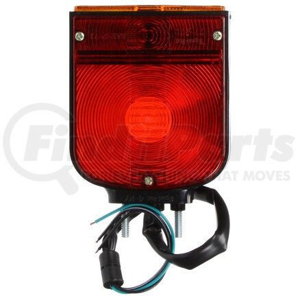 4702 by TRUCK-LITE - Signal-Stat Pedestal Light - Incandescent, Red/Yellow Rectangular, 2 Bulb, Right-hand, Dual Face, Horizontal Mount, Side Marker, 3 Wire, 2 Stud, Stripped End