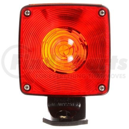 4854 by TRUCK-LITE - Signal-Stat Pedestal Light - Incandescent, Red/Yellow Square, 3 Bulb, Right-hand, Single Face, Horizontal Mount, Side Marker, Bracket Mount, Black