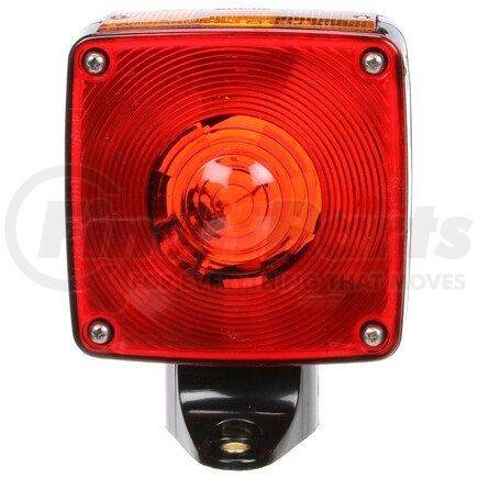 4855 by TRUCK-LITE - Signal-Stat Pedestal Light - Incandescent, Red/Yellow Square, 3 Bulb, Left-hand, Single Face, Horizontal Mount, Side Marker, Bracket Mount, Black