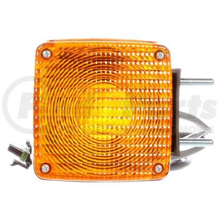 4805AAY118 by TRUCK-LITE - Signal-Stat Pedestal Light - Incandescent, Yellow Square, 2 Bulb, Dual Face, Vertical Mount, Side Marker, 3 Wire, 2 Stud, Packard 12015791/Packard 12015792